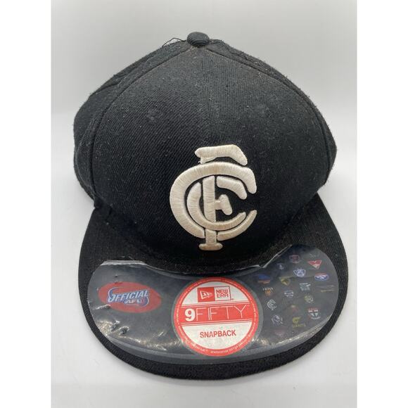 Carlton 9FIFTY A-FRAME Black Classic Flat Peak Official aFL - Picture 1 of 8